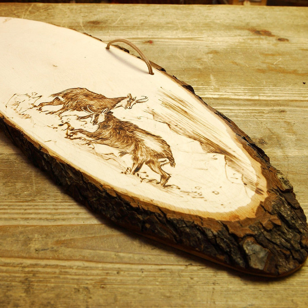 wooden board with bark approx. 90 x 20 cm
