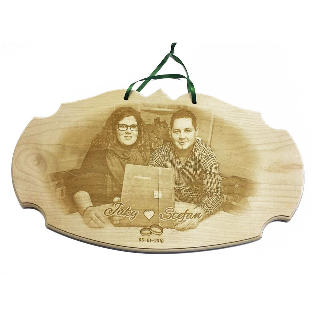 Wooden board curved edge approx. 40 x 22 cm