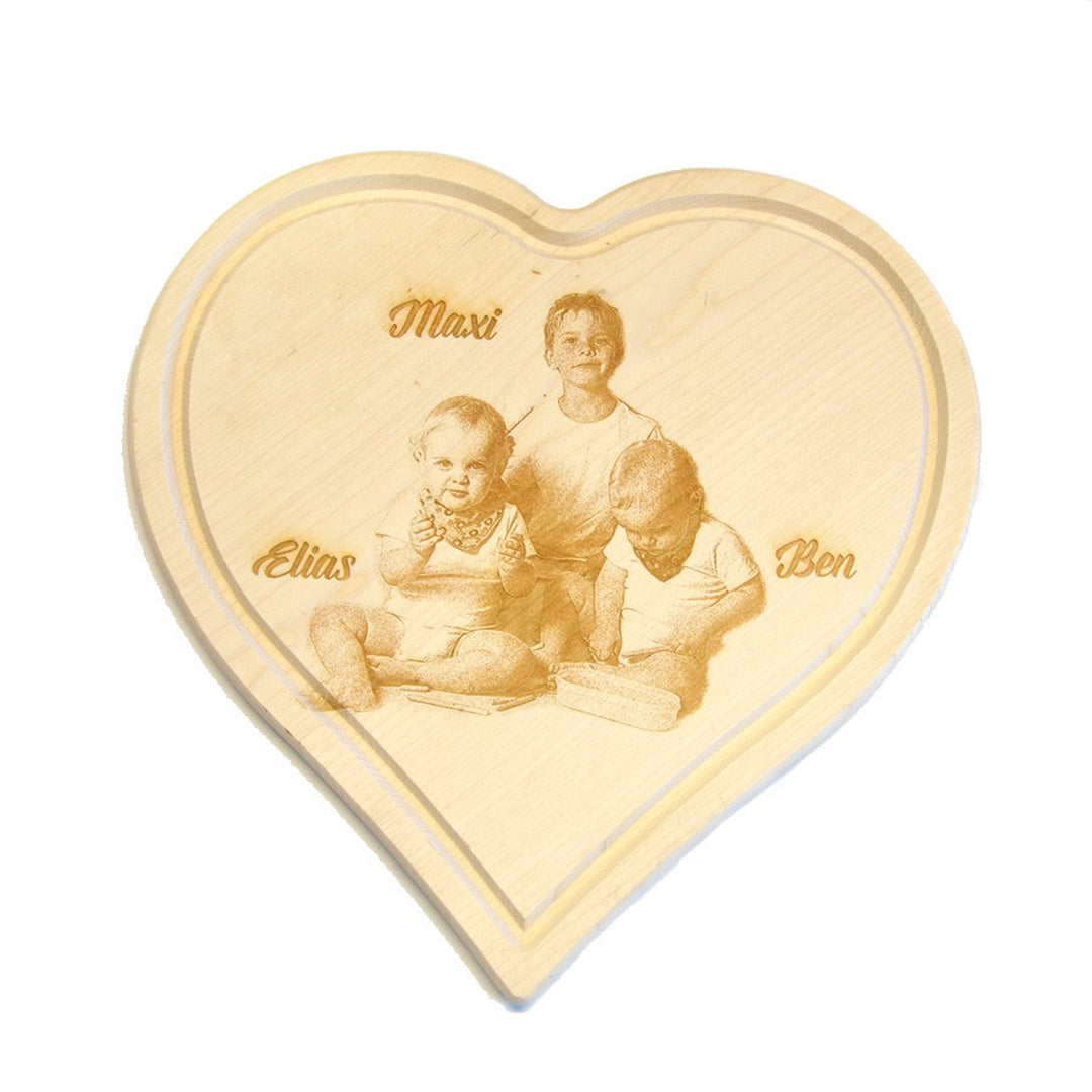 Wooden board heart approx. 30 x 30 cm with groove