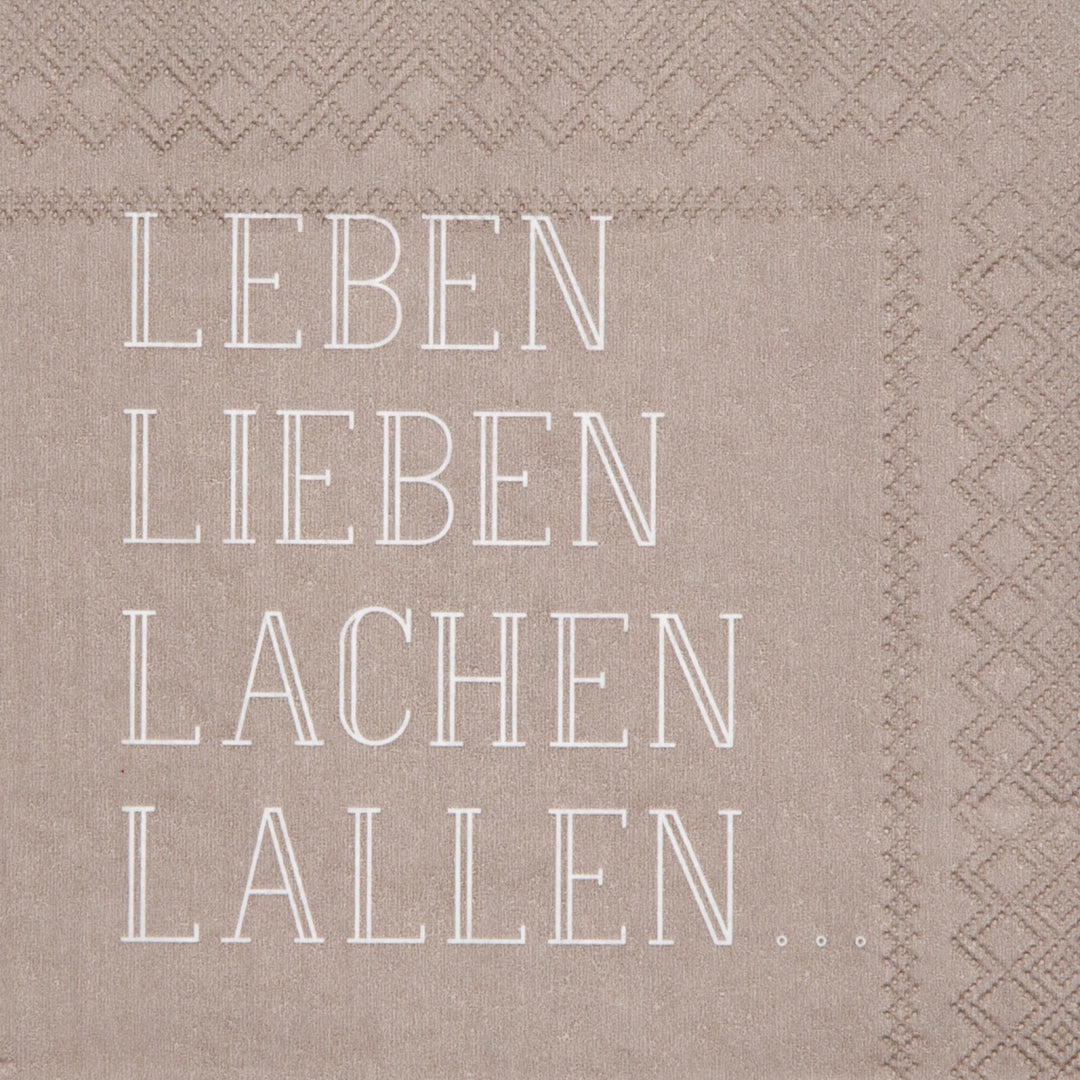 Cocktailserviette "Leben.Lieben. Lachen. Lallen"