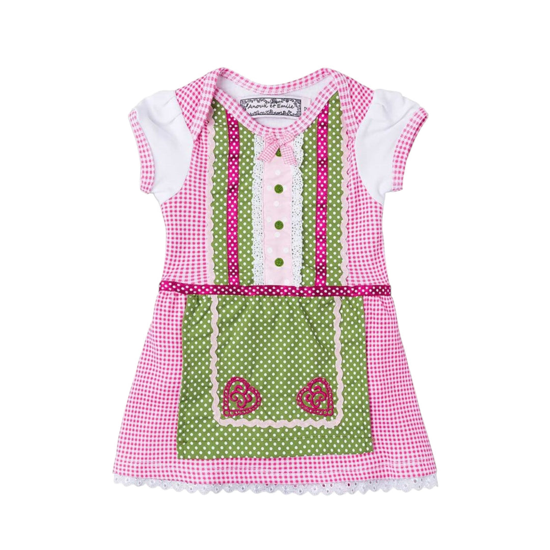 Baby Trachten-Body Dirndl rot/grün