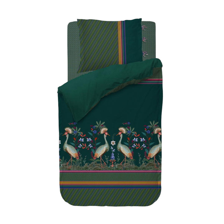 Duvet cover Birds in a Row Green 140x200 cm