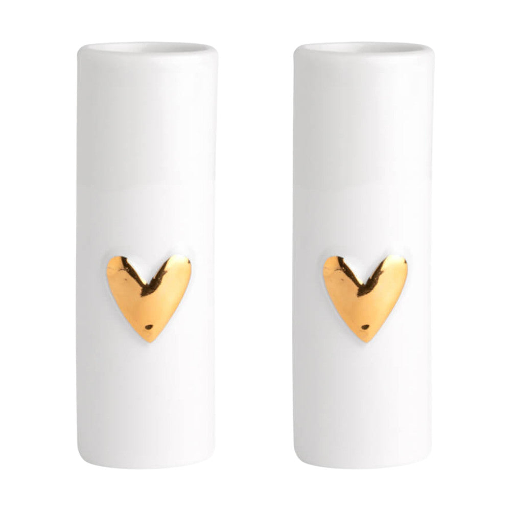 Minivasen "Herz" 2er Set gold