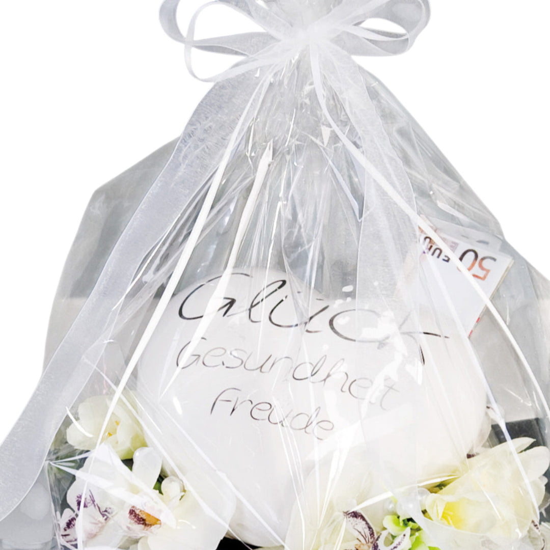 Keramik Spardose Herz Glück