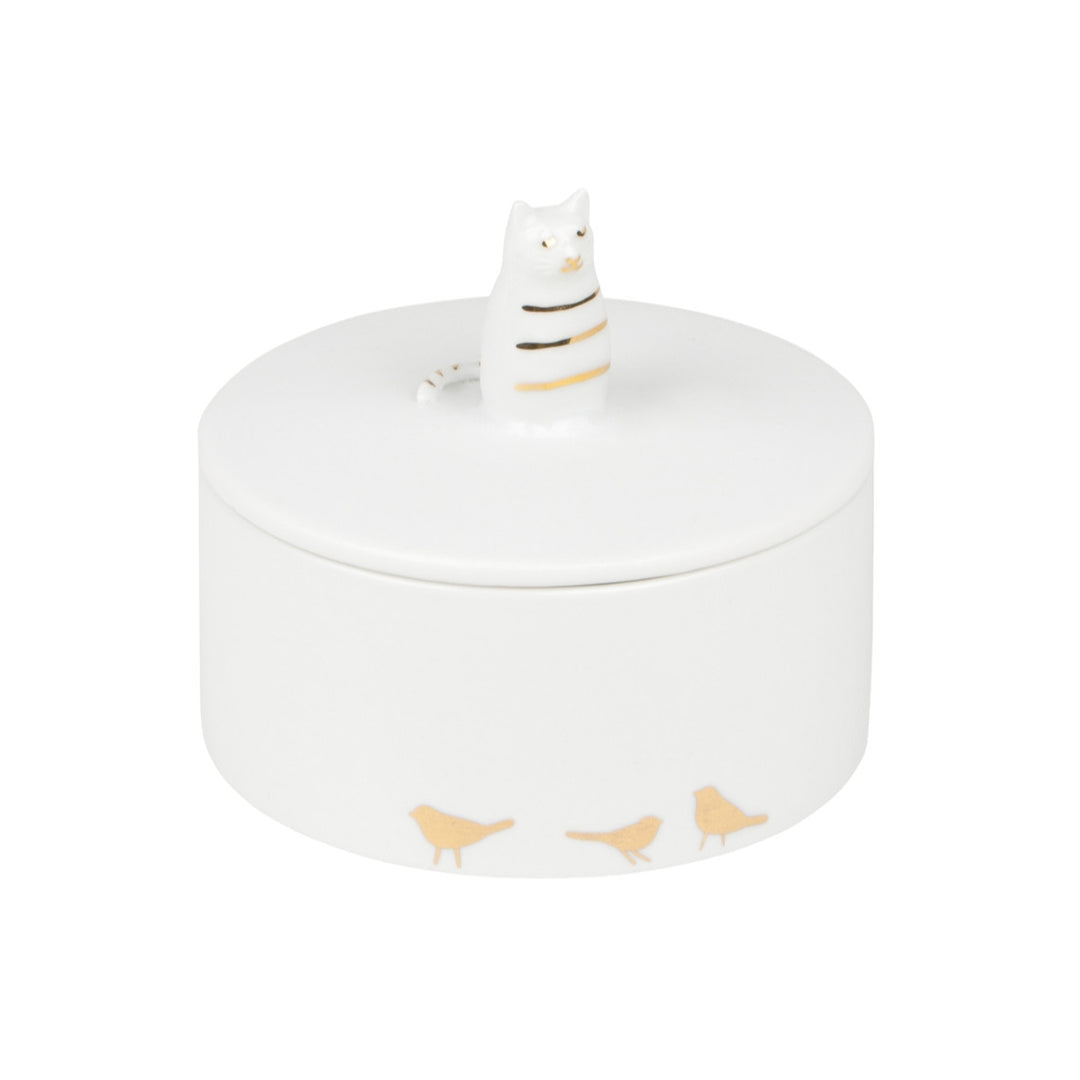 Porzellangeschichten Goldstück Dose "Katze"