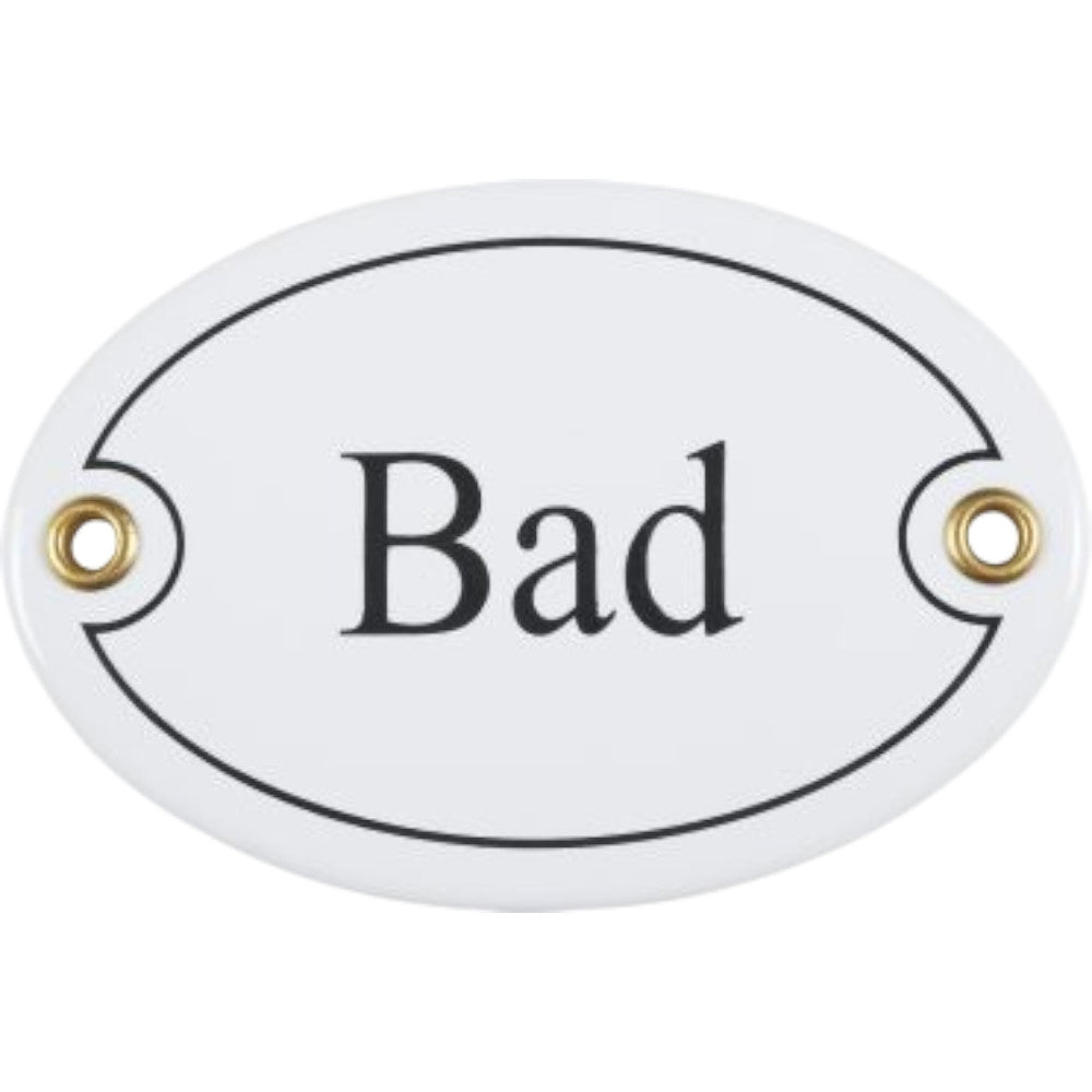 Schild "Bad" oval
