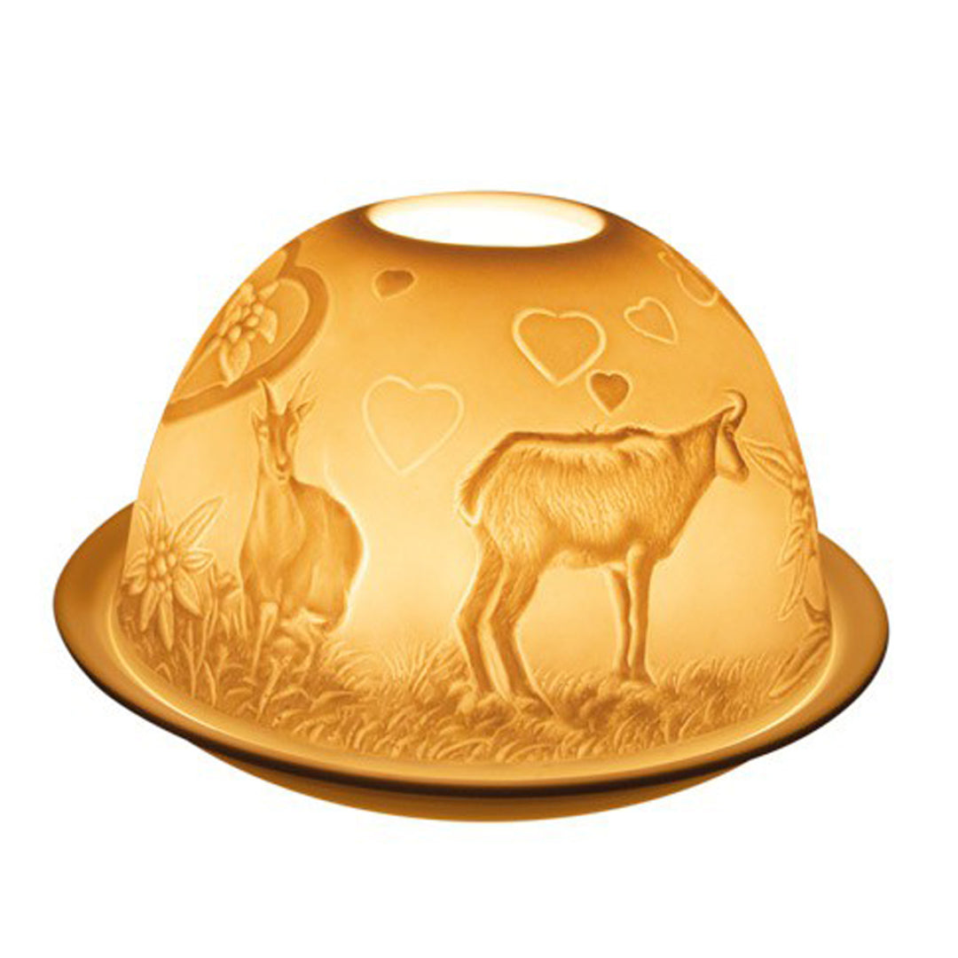 Teelichtkuppel aus Porzellan - Gämse
