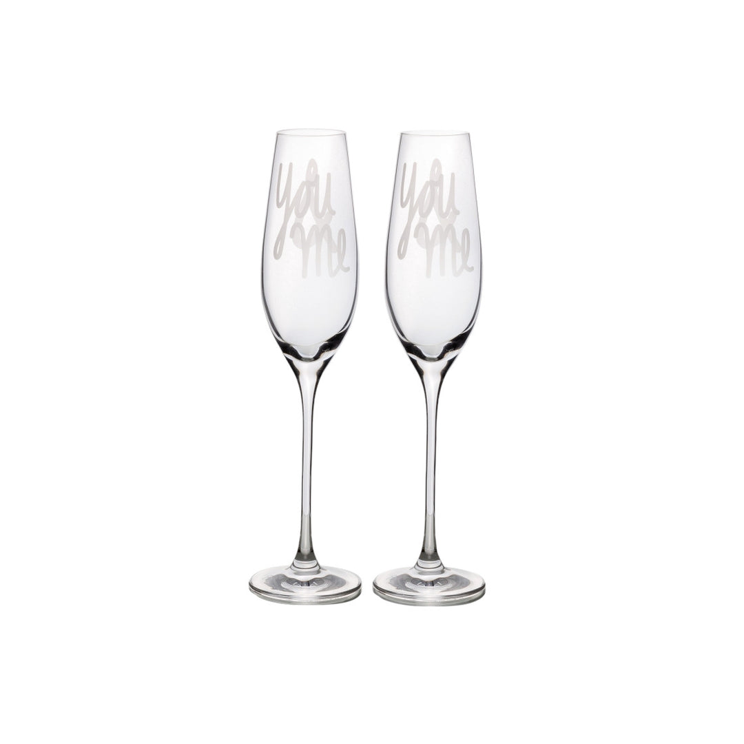 Sektglas 2er Set "You & me“"