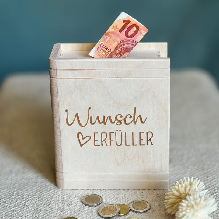 Spardose Buch "Wunscherfüller"