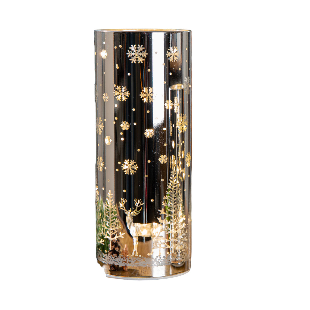 Glas LED-Leuchter 'Tannenduft' groß