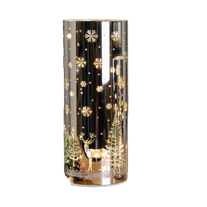 Glas LED-Leuchter 'Tannenduft' groß