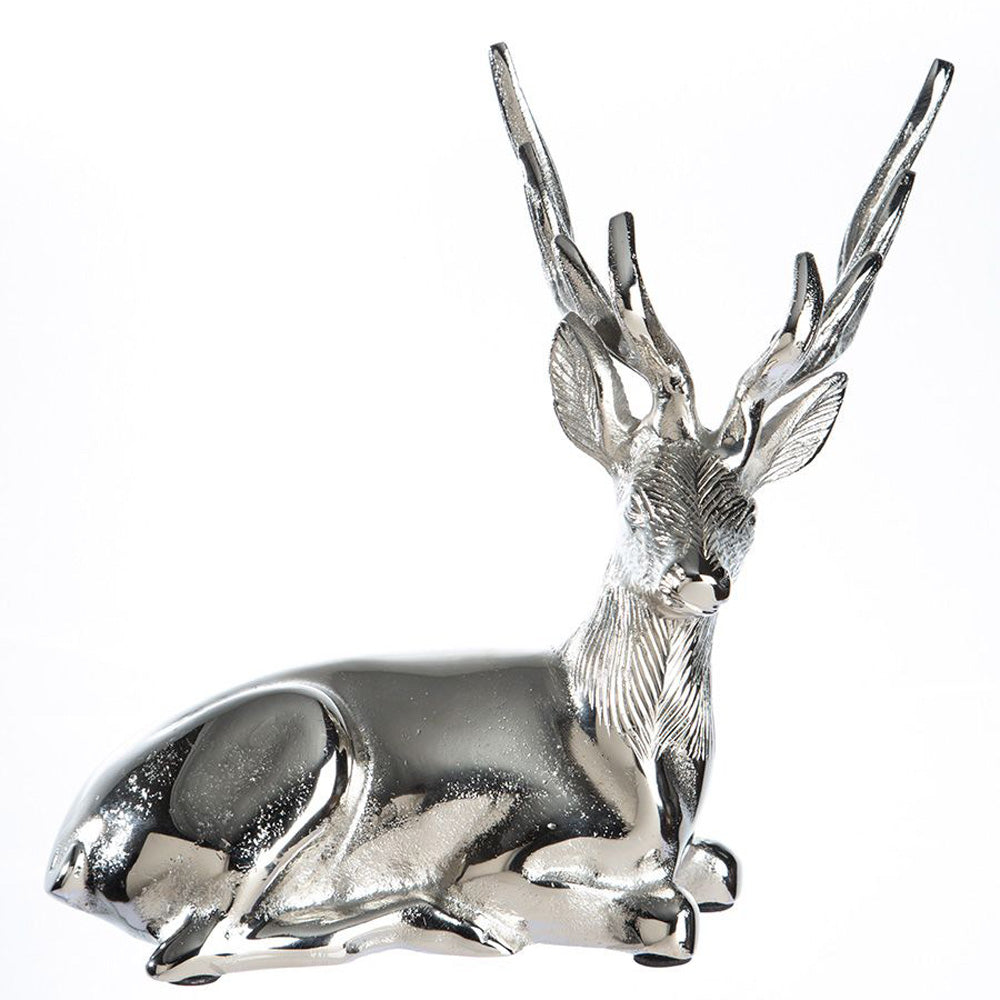 Aluminium Hirsch liegend silber