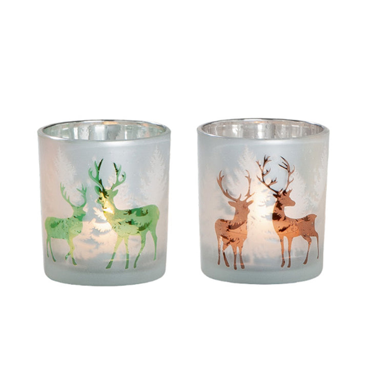 glass lantern 'Deer Forest'