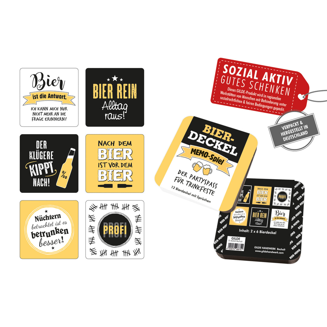 Paper Beer Mat Set Memory Game