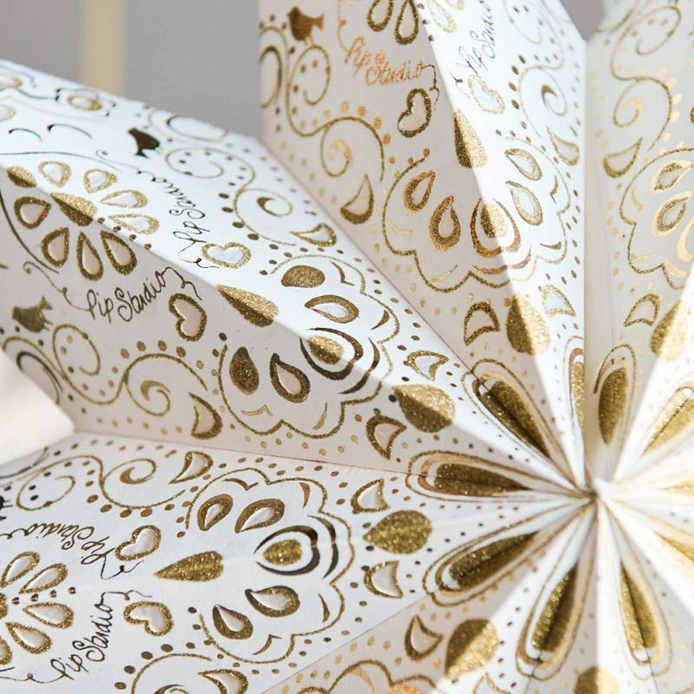 Weihnachtsstern Weiß Gold 110cm