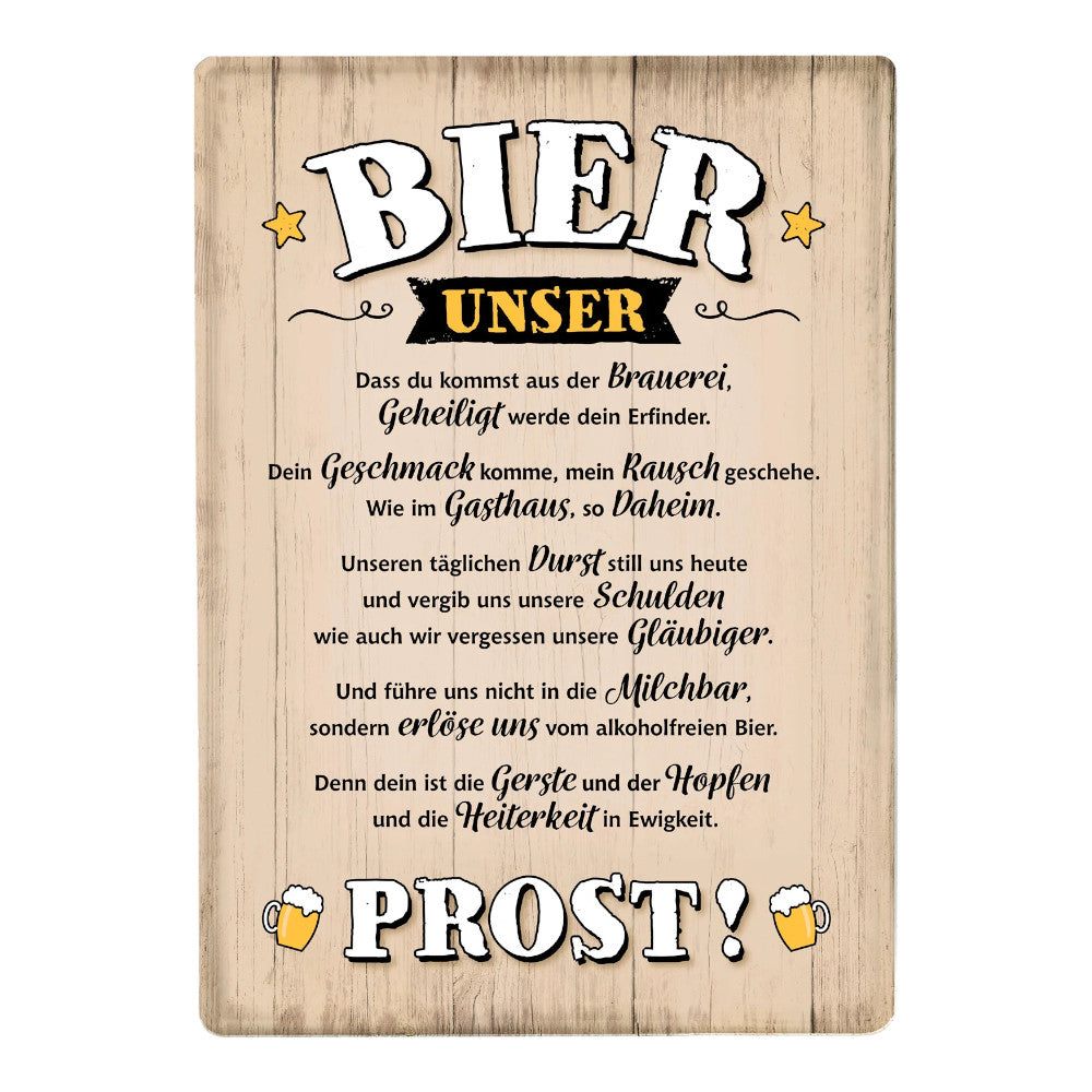 Metal Sign Wisdom BEER OUR