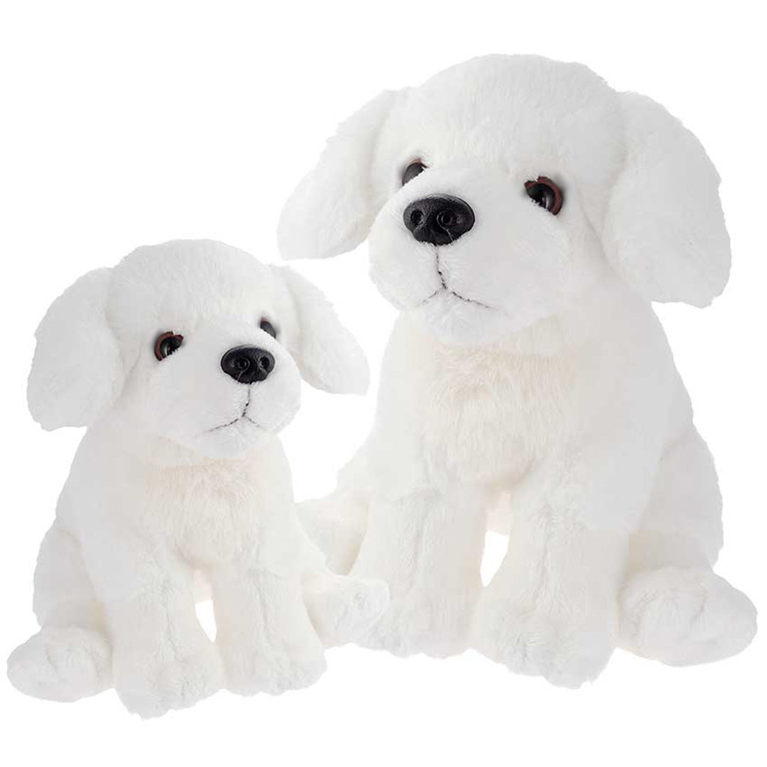 Plush stuffed toy dog white