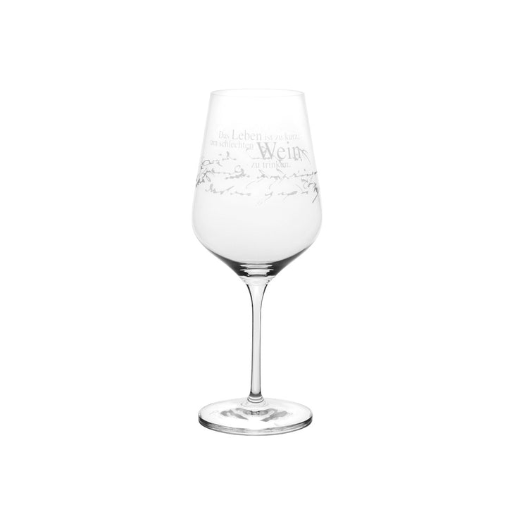 Weinglas "Das Leben ist zu kurz"