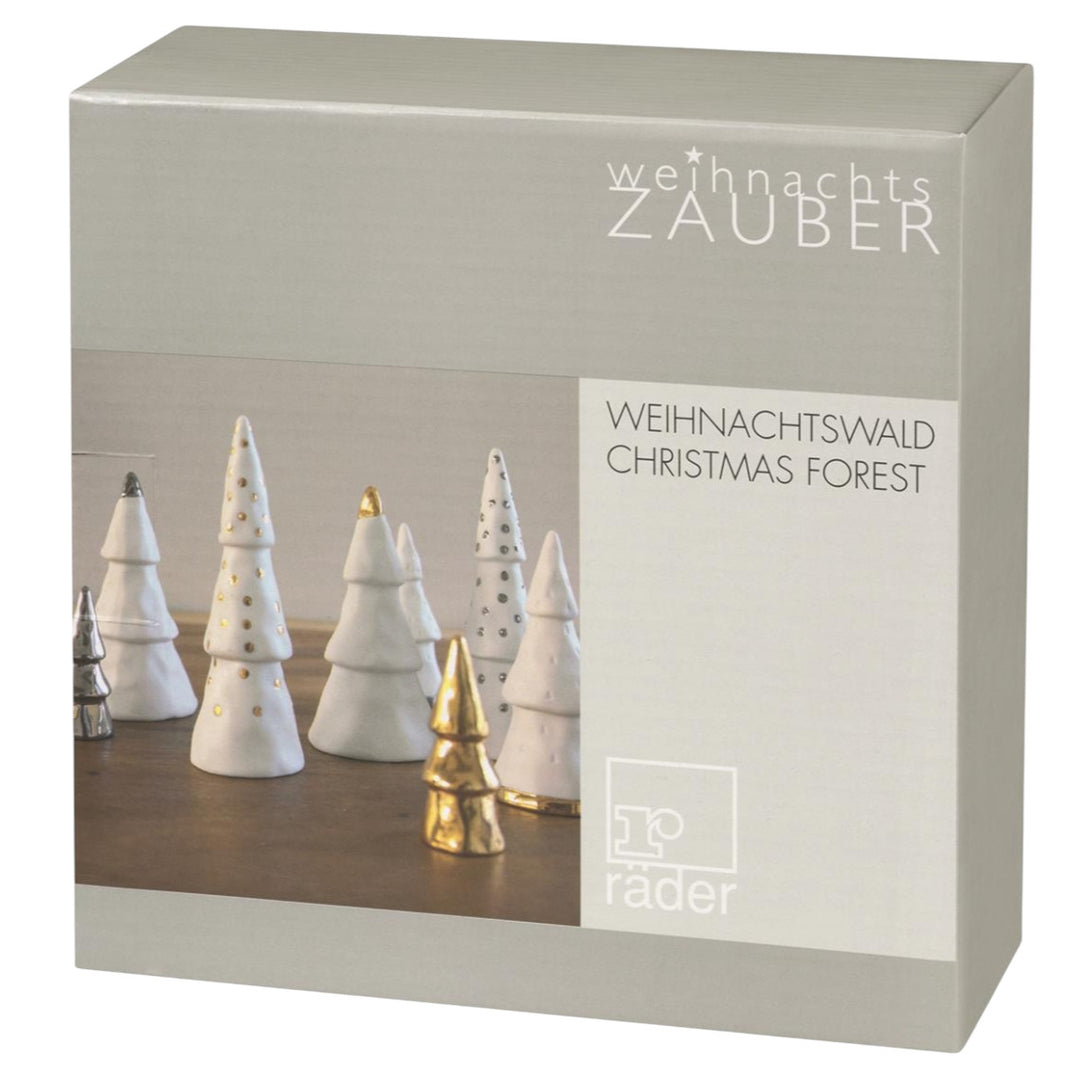 Weihnachtswald Set 4 Stk. Silber