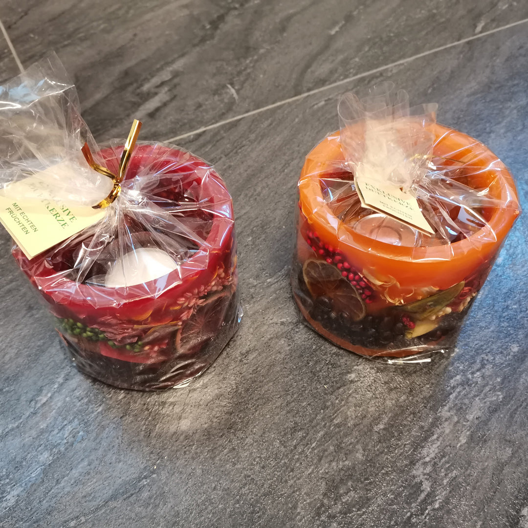 scented lantern candle with real fruits