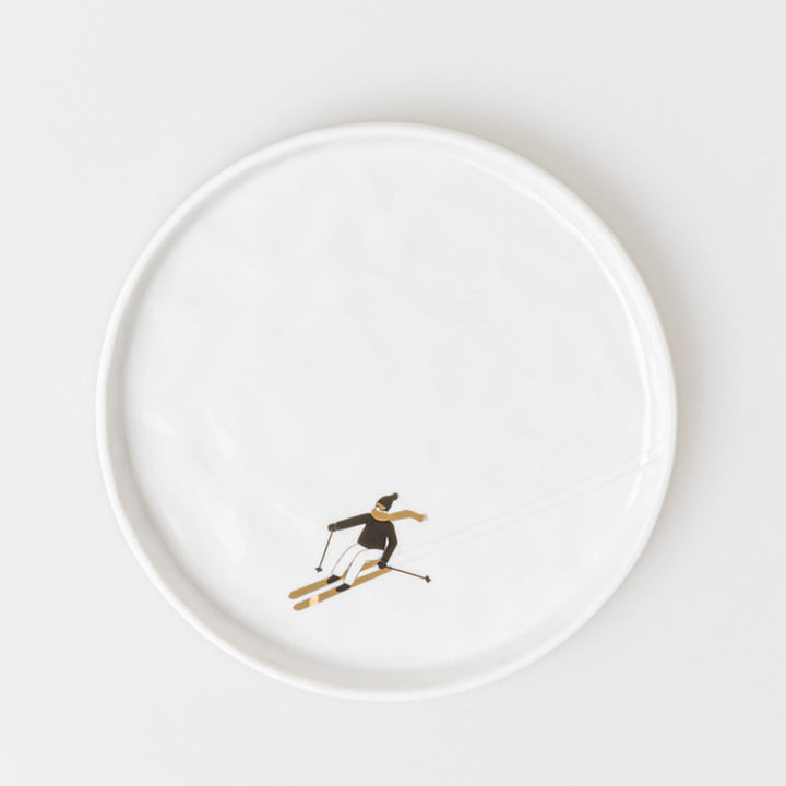Schneetag Teller "Ski fahren"