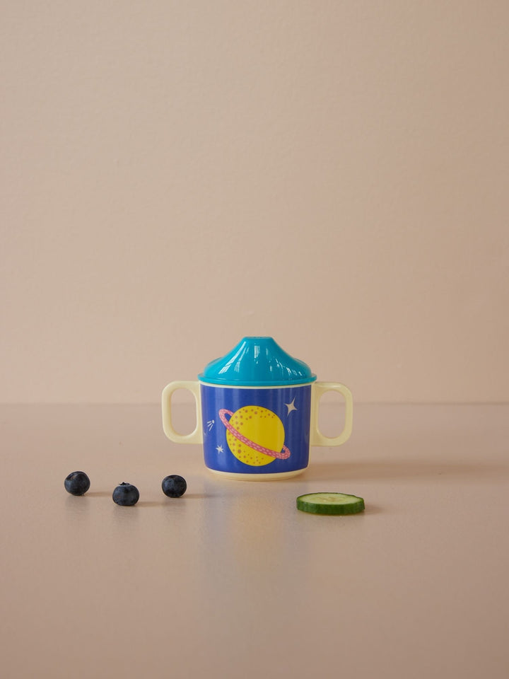 Melamine baby cup with 2 handles and galaxy print