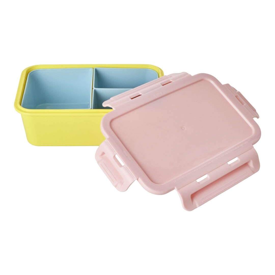 Lunchbox mit 3 Einsätzen in zartem Rosa und Gelb