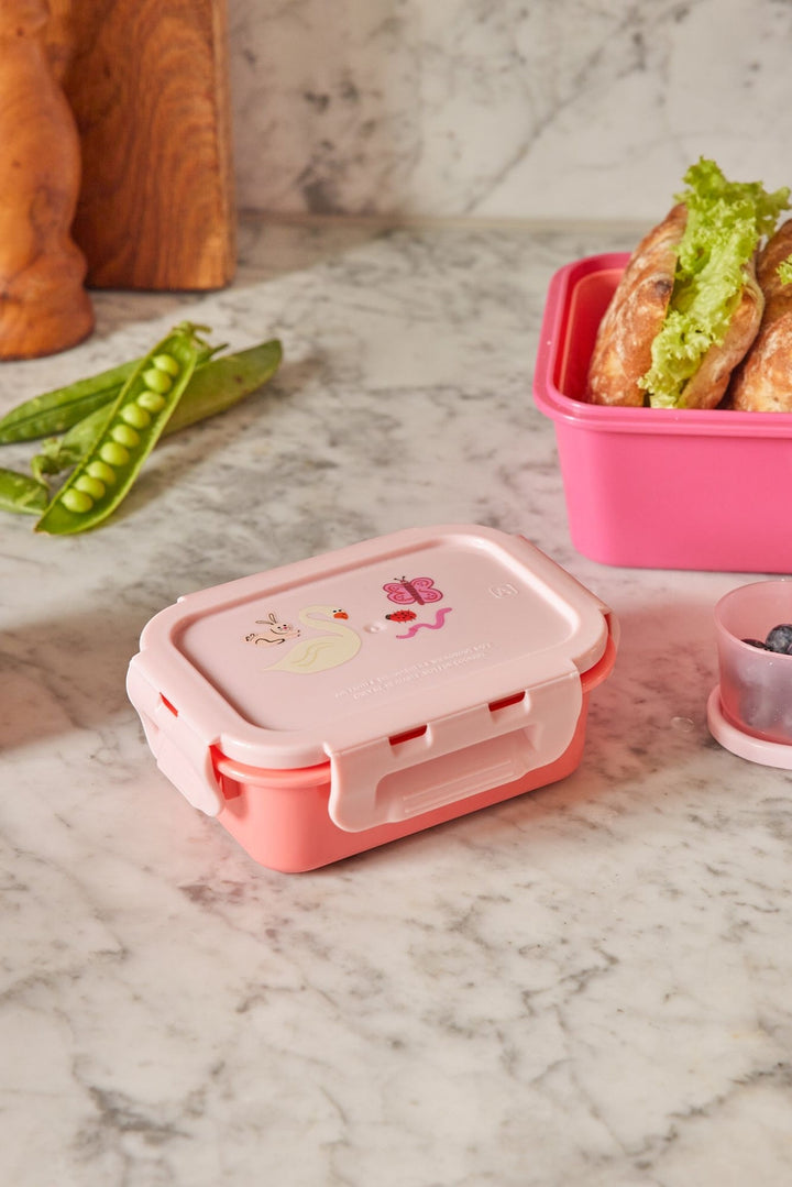Lunchbox mit Airtight Deckel und Pink Wildlife Print – klein