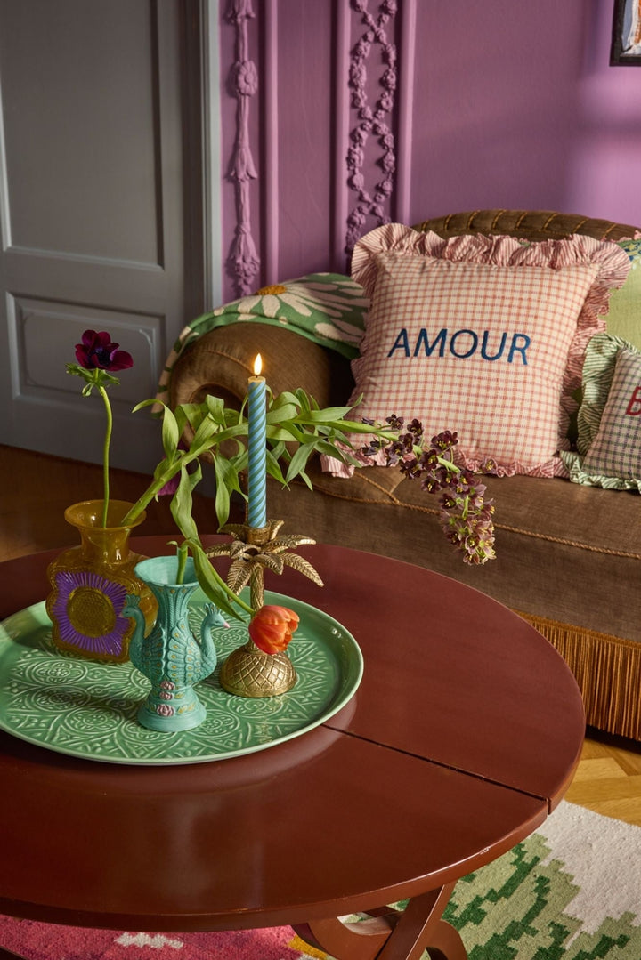 Keramikvase mit Pfauen –