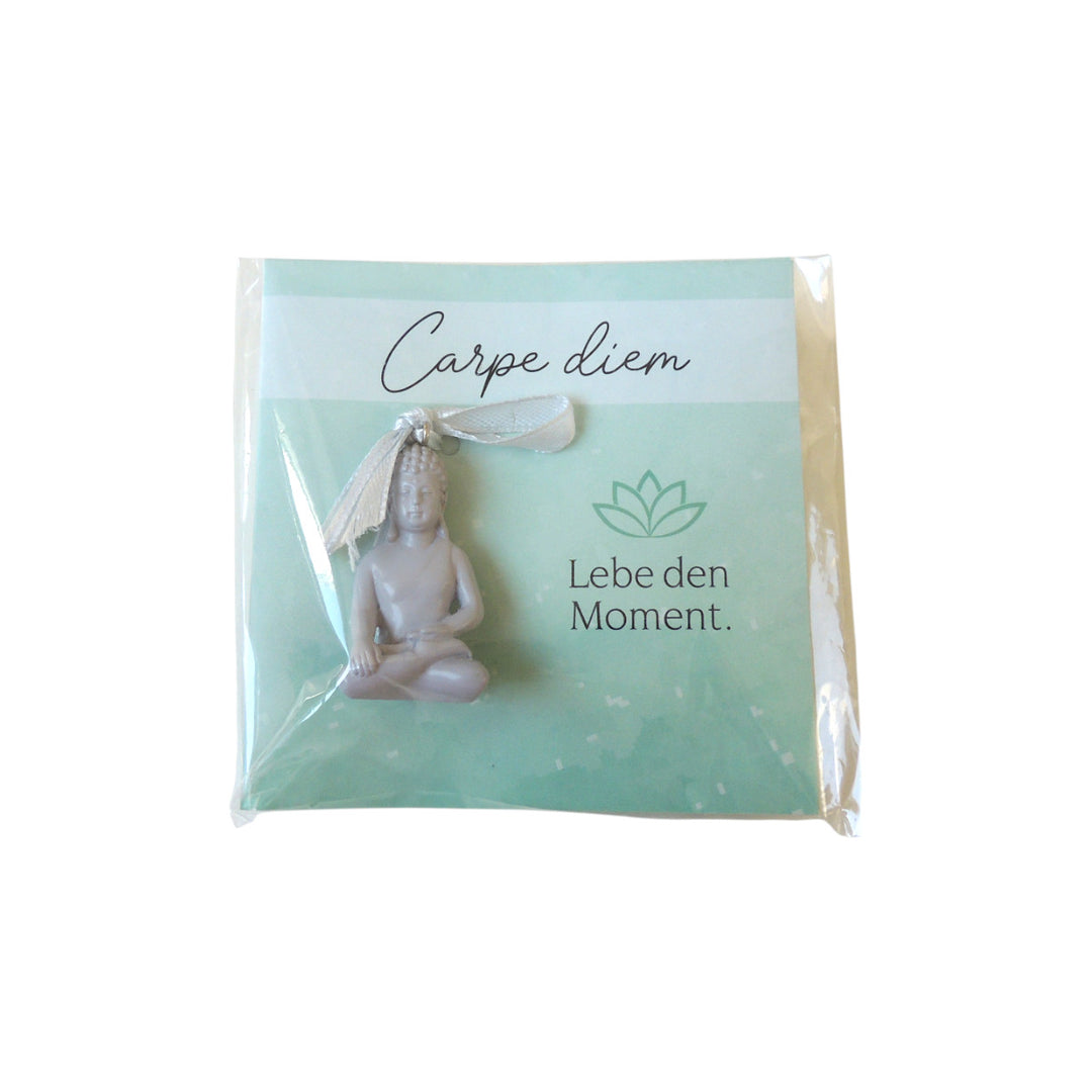 Glücksbringer Buddha "Lebe den Moment."