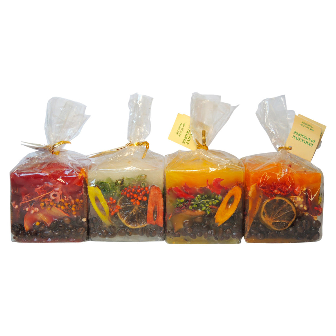 Scented candle with real fruits - square