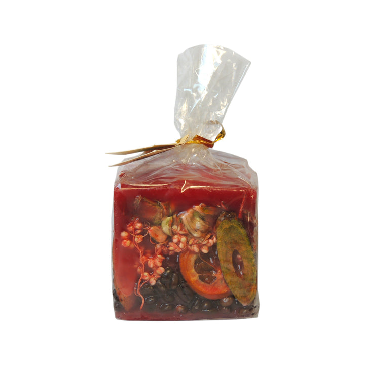 Scented candle with real fruits - square