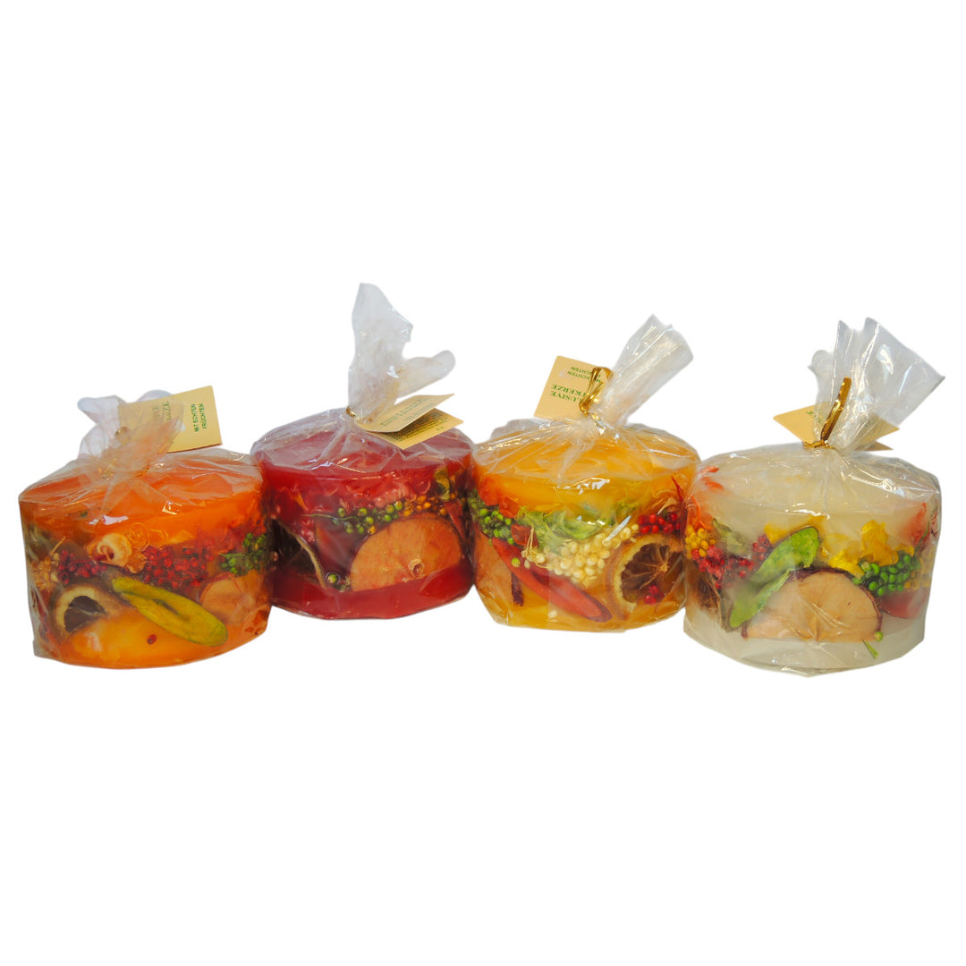 scented candle with real fruits