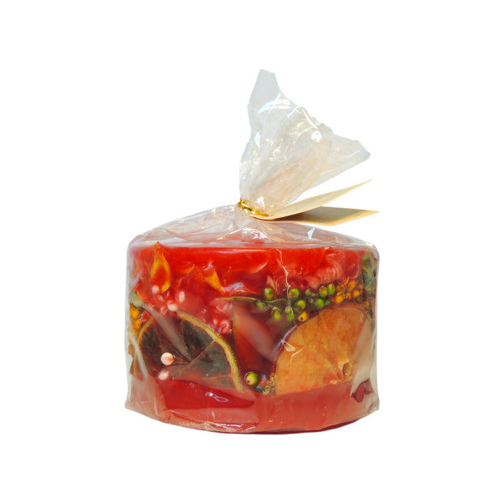 scented candle with real fruits