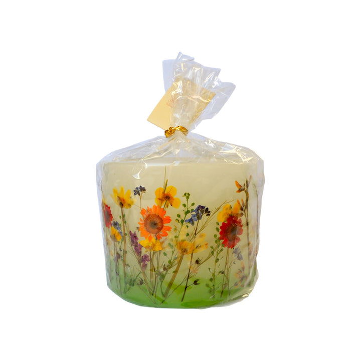Lantern candle with pressed flowers