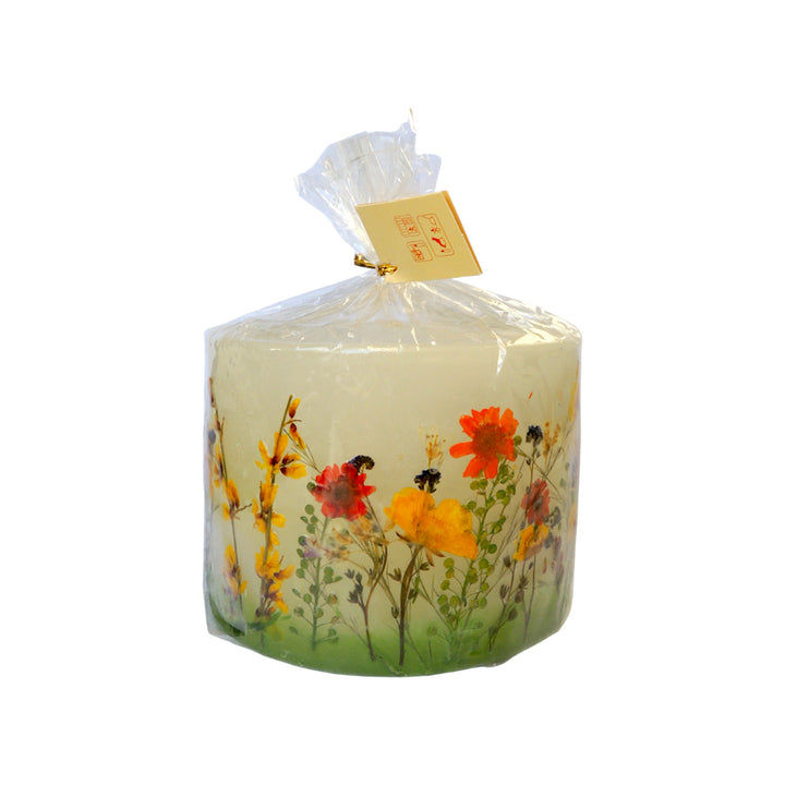 Lantern candle with pressed flowers