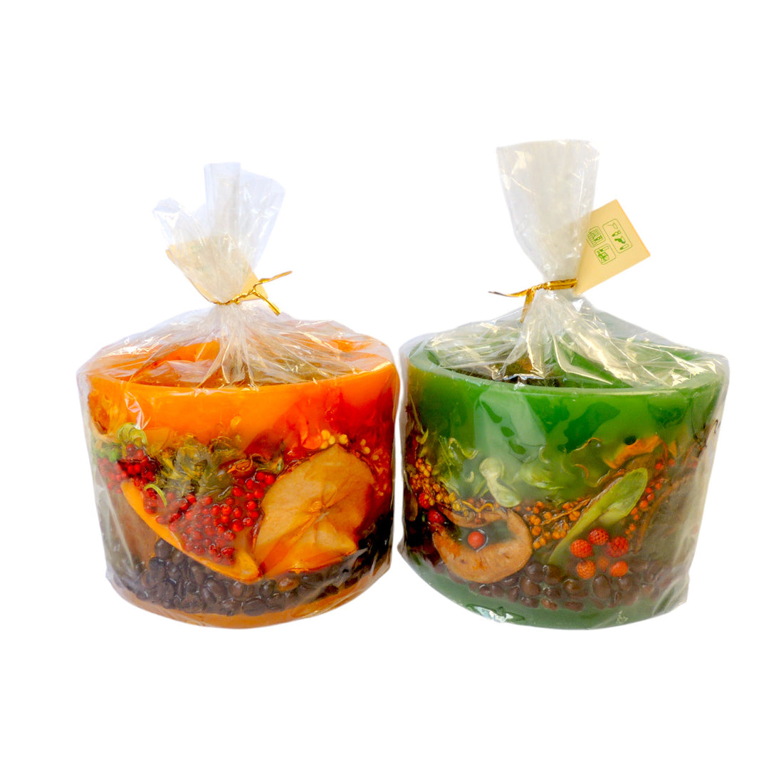 scented lantern candle with real fruits