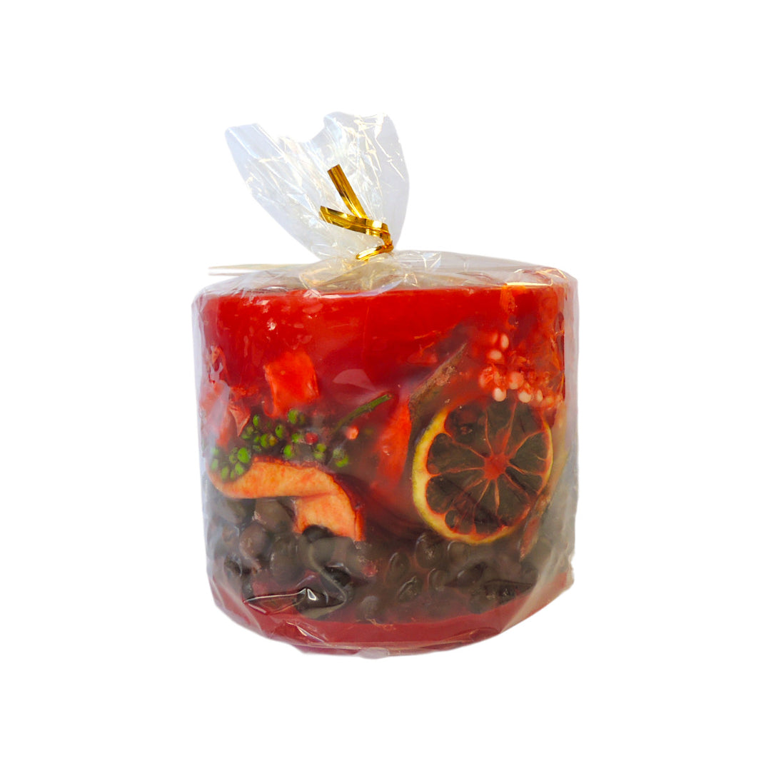 scented lantern candle with real fruits
