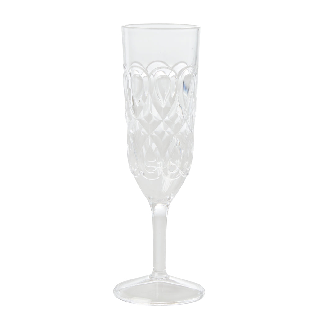 Acrylic Champagne Glass with Swirl Embossing – Clear – 200 ml