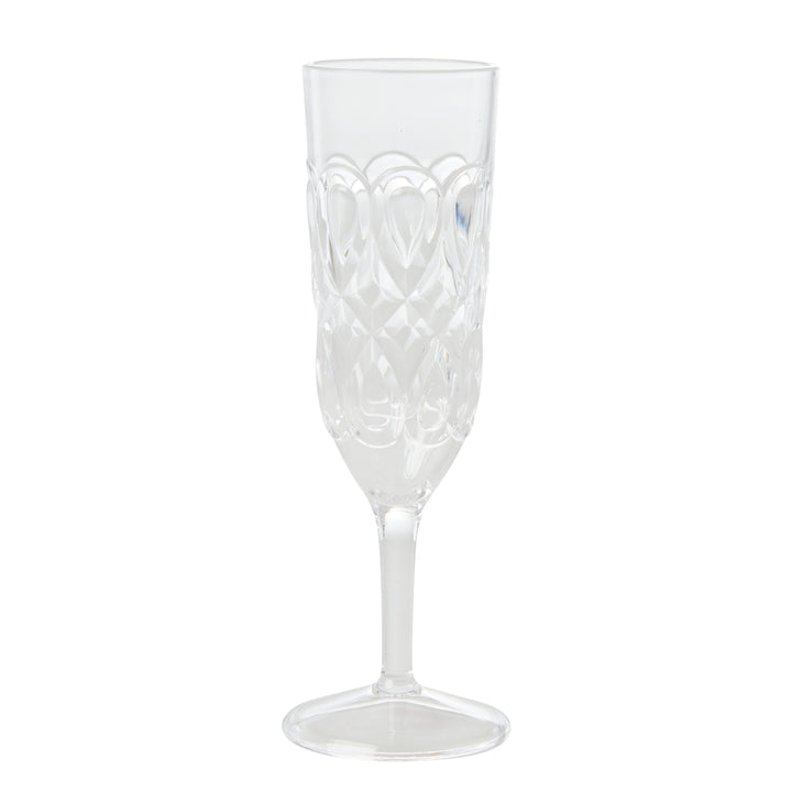Acrylic Champagne Glass with Swirl Embossing – Clear – 200 ml