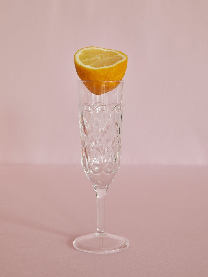 Acrylic Champagne Glass with Swirl Embossing – Clear – 200 ml