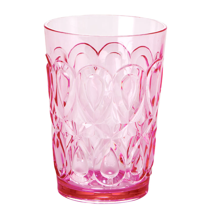 Acrylic cup in pink with swirl embossing - 500 ml