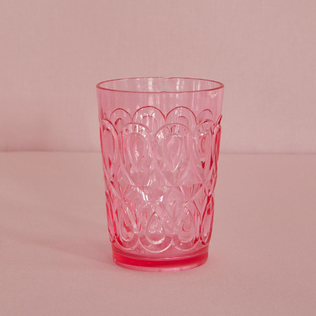 Acrylic cup in pink with swirl embossing - 500 ml