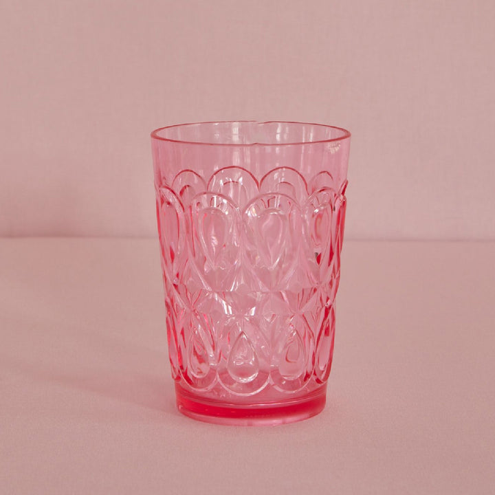 Acrylic cup in pink with swirl embossing - 500 ml