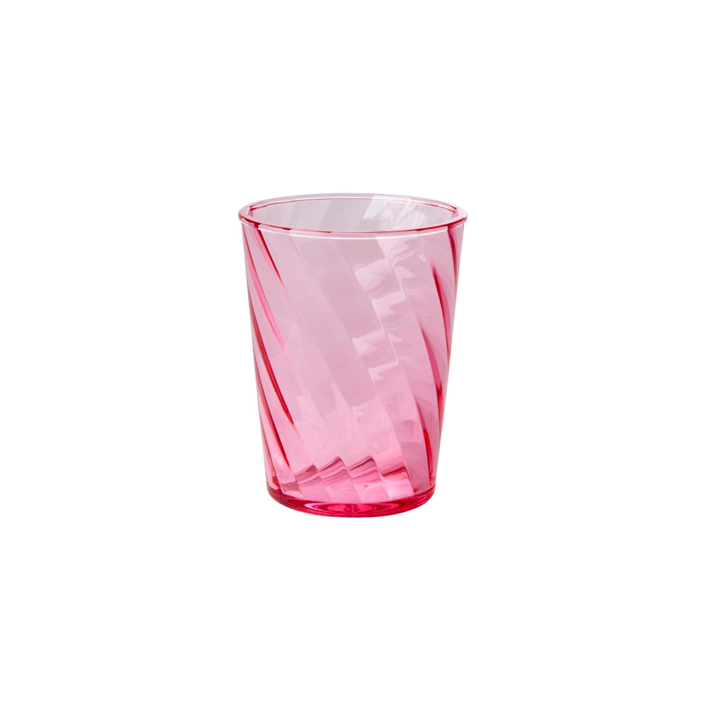 Acrylic Mug in Twisted Swirl Design – Pink – Medium – 340 ml