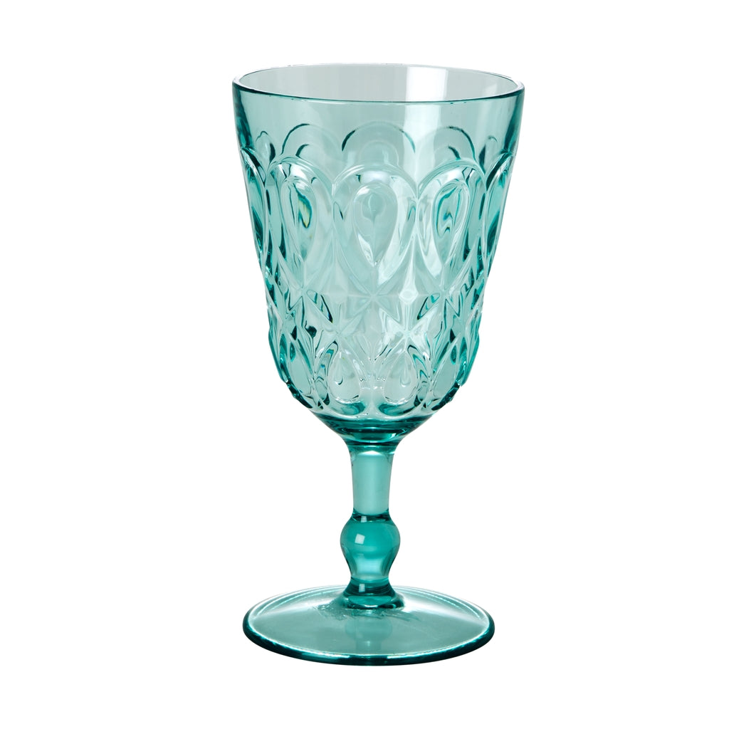 Mint Acrylic Wine Glass with Swirl Embossing – 250 ml