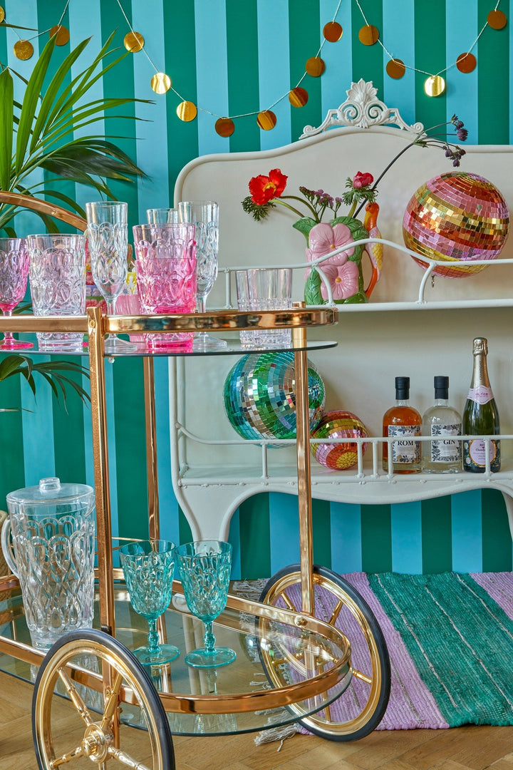 Acryl-Weinglas in Mint mit wirbelnder Prägung – 400 ml