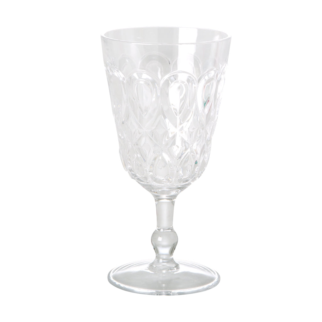Clear Acrylic Wine Glass with Swirl Embossing – 250 ml