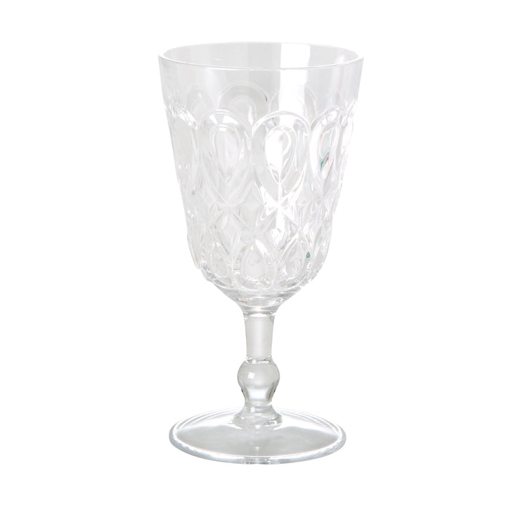 Clear Acrylic Wine Glass with Swirl Embossing – 250 ml