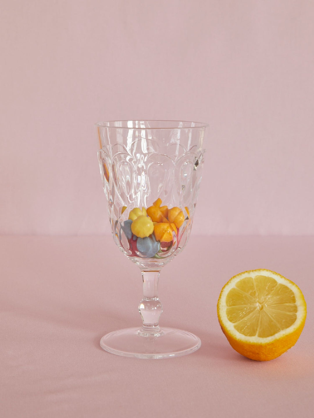 Clear Acrylic Wine Glass with Swirl Embossing – 250 ml